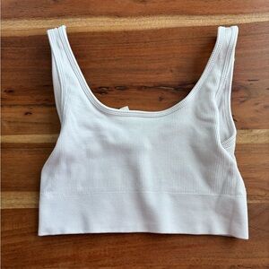 Babaton Ivory Ribbed Knit Top